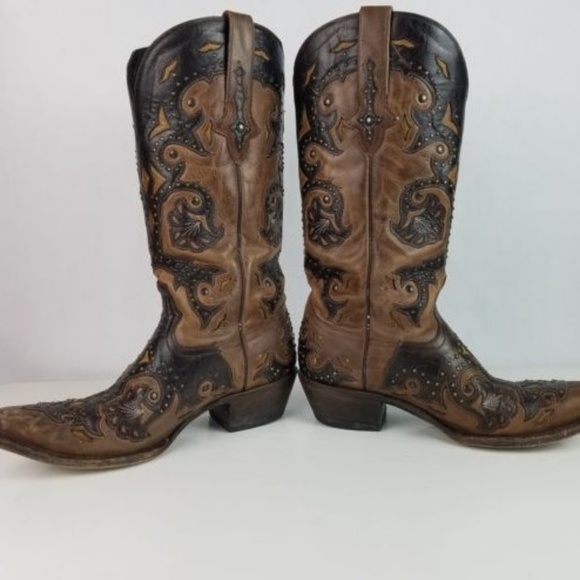 Lucchese 1885 Fiona Studded Western Cowboy Boots - Picture 6 of 8